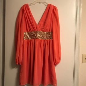 ✨Coral Sequin Dress✨